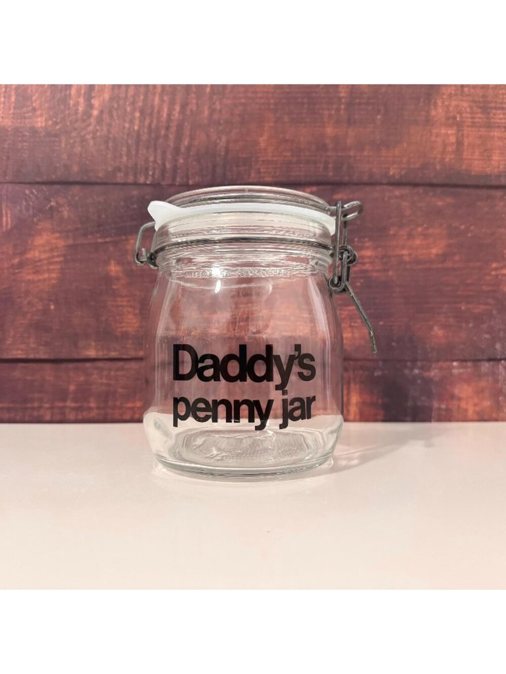 Retro 'Daddy’s Penny Jar' Glass Storage Jar